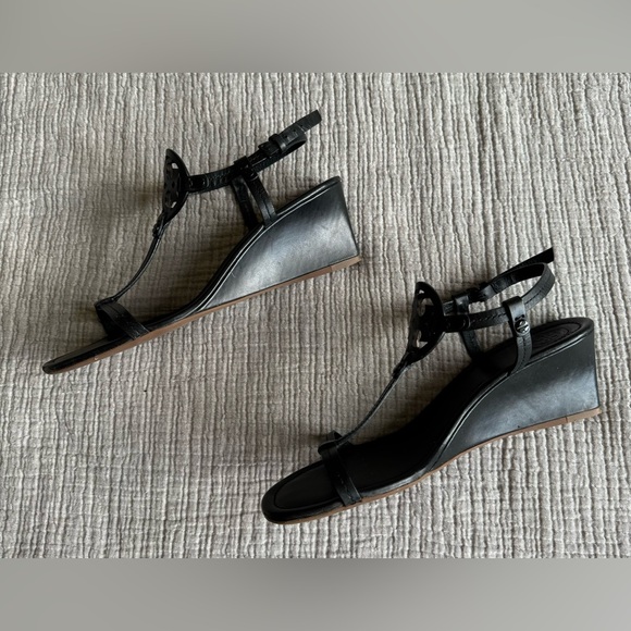 Tory Burch Miller T-Strap Wedge Sandal sz 9 - Picture 6 of 8